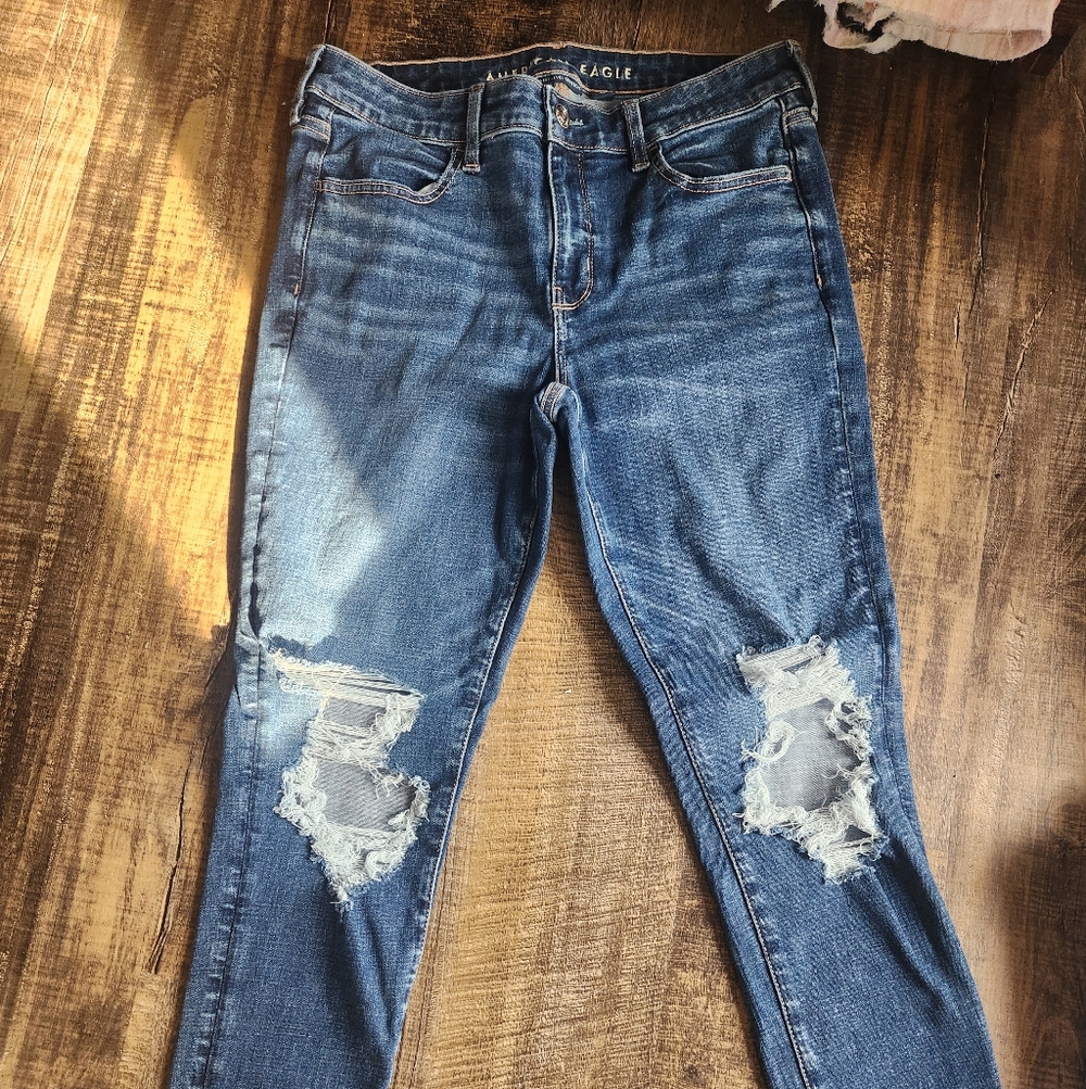 Bundle American Eagle Outfitters Women's Skinny Jeans in Blue Shades - Picture 6 of 8